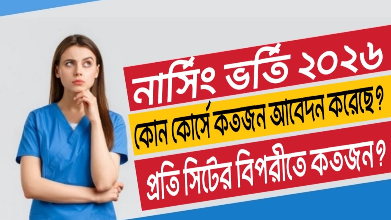 নার্সিং ভর্তি ২০২৬ | মোট কতজন আবেদন করেছে? | প্রতি সিটের বিপরীতে কতজন যুদ্ধ করবে? | BSc | Diploma