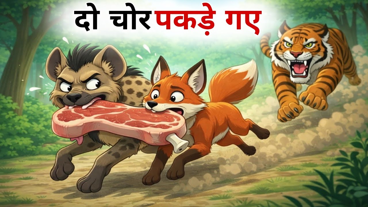 चोर चोर मौसेरे भाई 🐅 | मजेदार जंगल कहानी | हिंदी नैतिक कहानी 