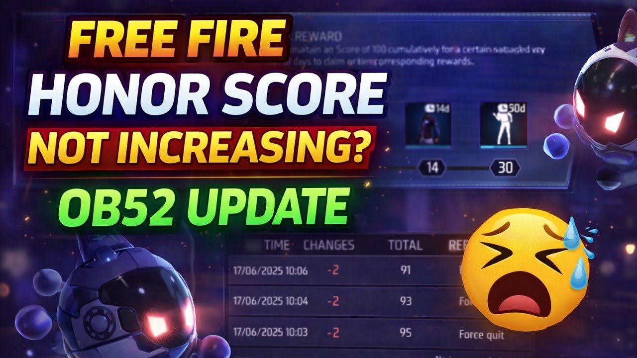 Free Fire Honor Score Not Increasing OB52 Update 😡 | Honor Score Stuck Hogya | FF Honor Problem Fix