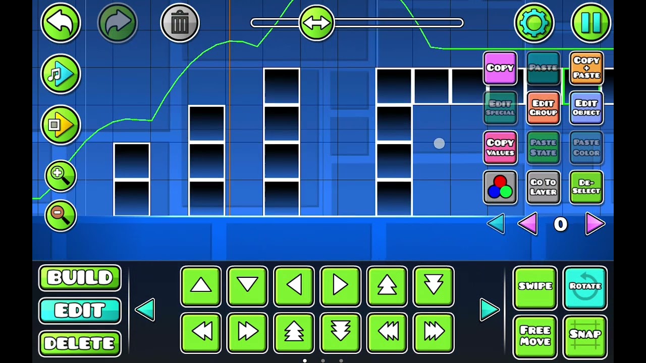 Строю свою карту в geometry dash 
