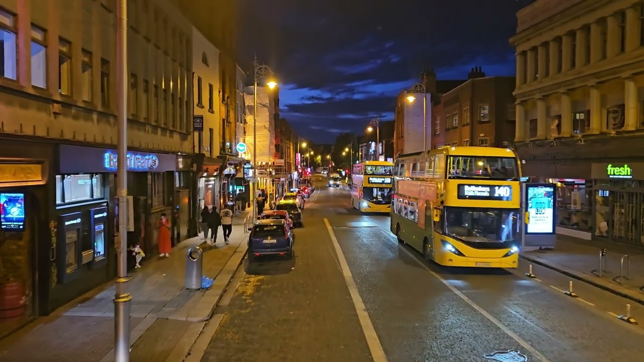 Dublin Double-Decker bus ride - Evening Dublin Bus ride