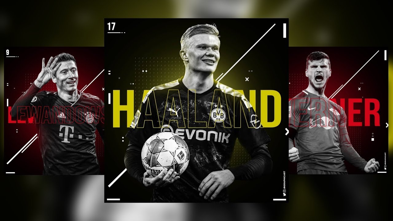 Photoshop Tutorial - Football Poster Design Tutorial | Haaland, Lewandowski, Werner |