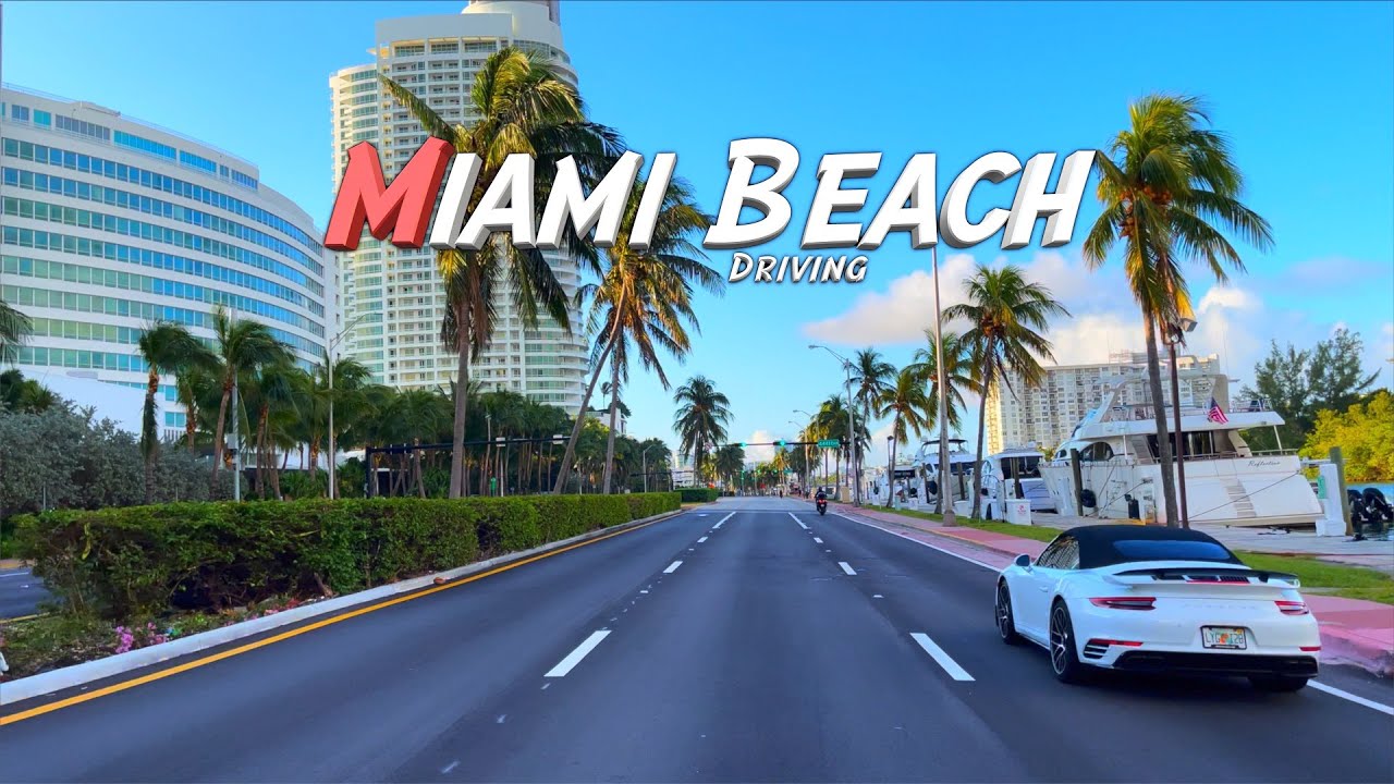 Cruising the Beach: A Miami Beach Driving Tour, 4K- 60FPS HDR