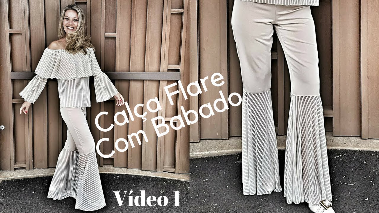 Calça Flare com babado godê na barra - Vídeo 1