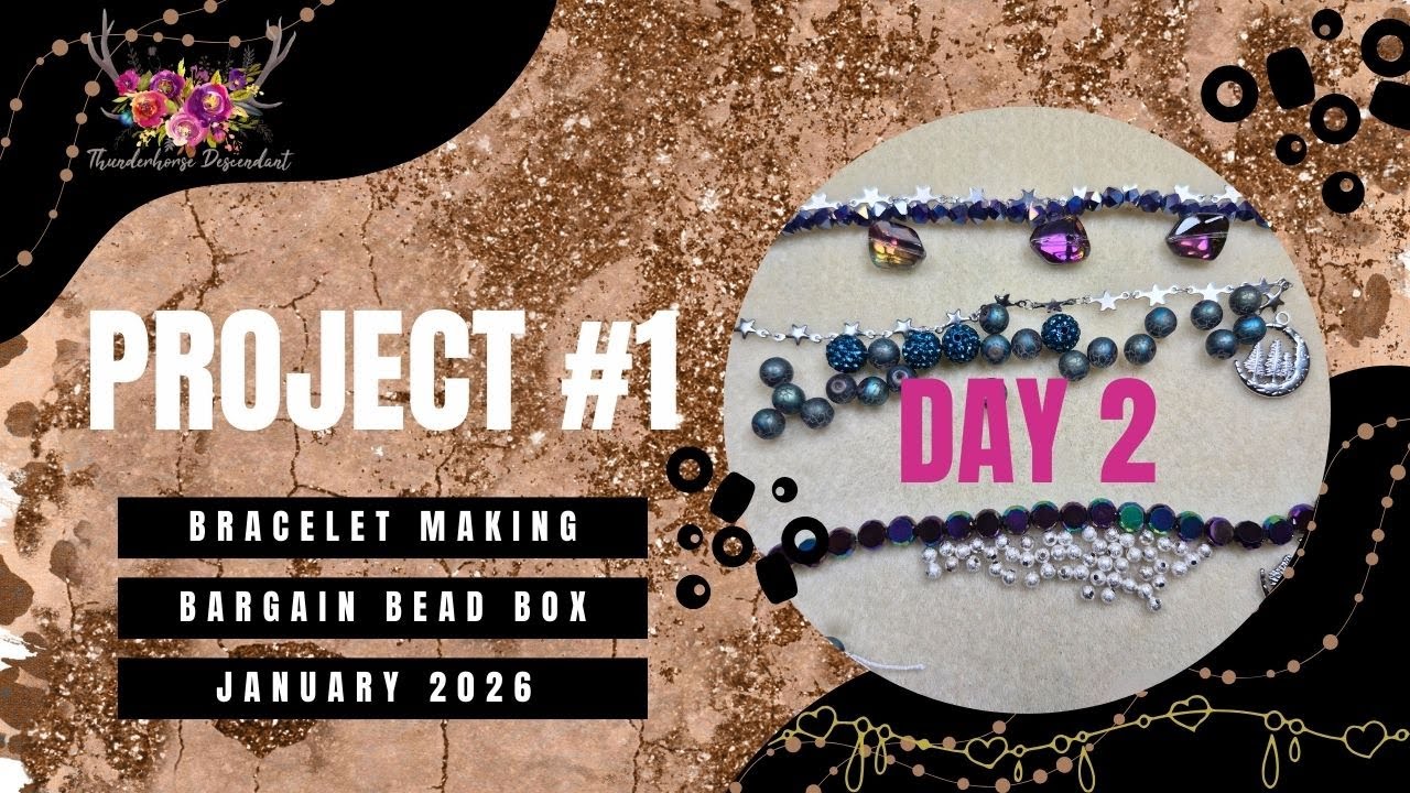Bargain Bead Box Project #1: Day 2 | Wire Wrapped Bracelet with Charm | Arctic Aurora