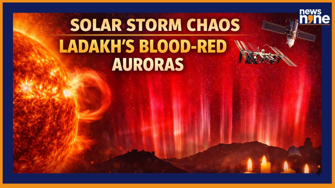 Ladakh Sky Turns Blood-Red: Rare Solar Storm Sparks Global Internet Blackout Fears