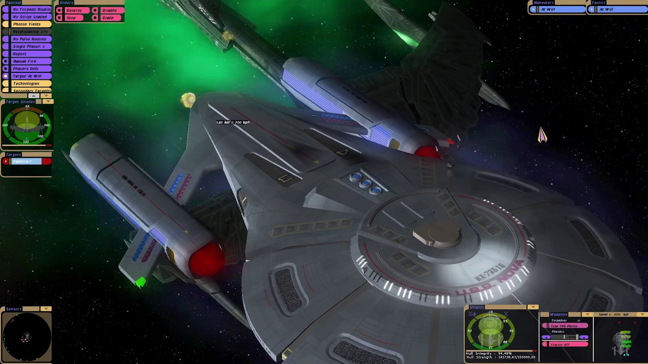 Nova Class Concept vs Romulan Valdore Duo | KM | Star Trek Bridge Commander
