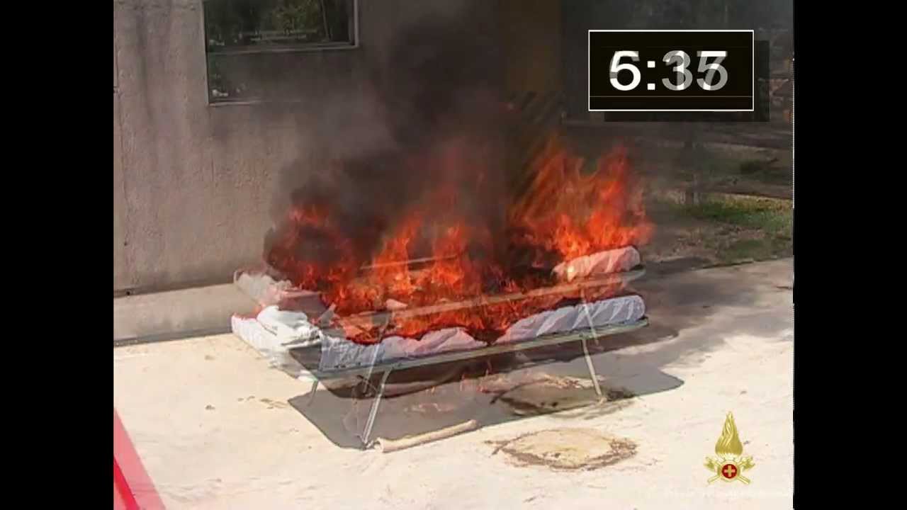 Test incendio materassi