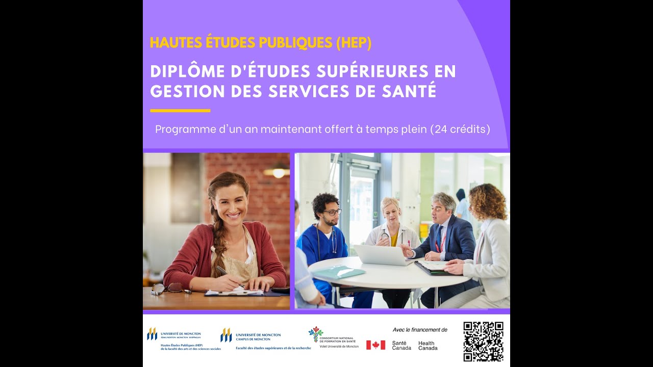 Maîtrise en gestion des services de santé (MGSS) - Dîner causerie - Université de Moncton