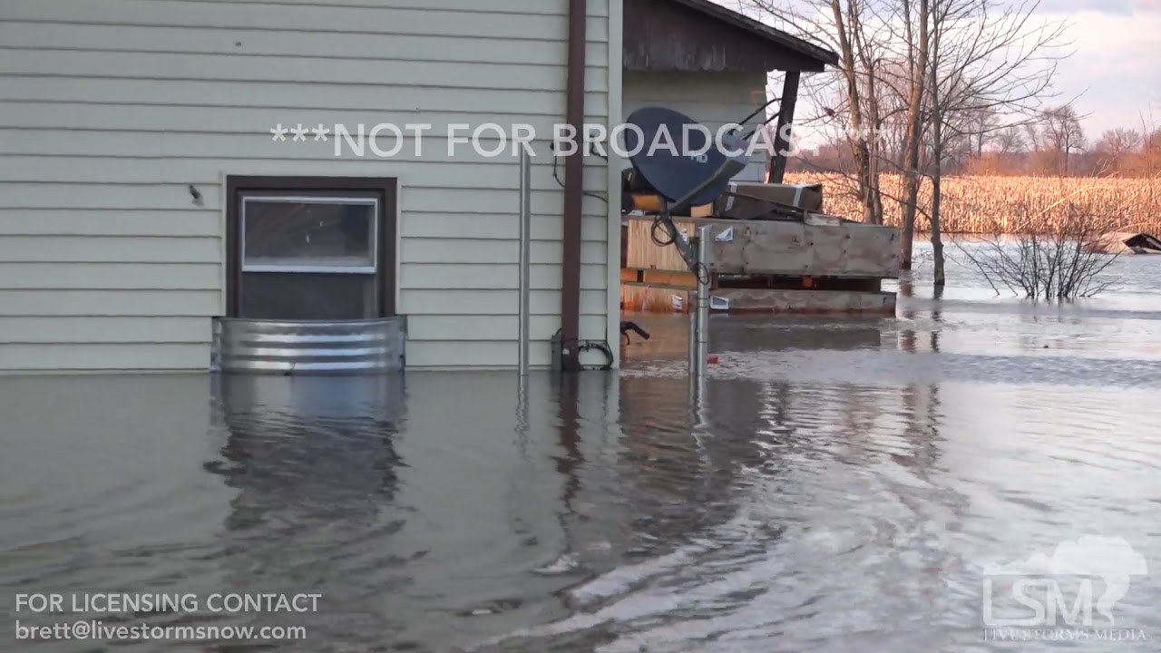 03-17-2019 Colona, IL Record Flooding Impacts Farms and Neighborhoods