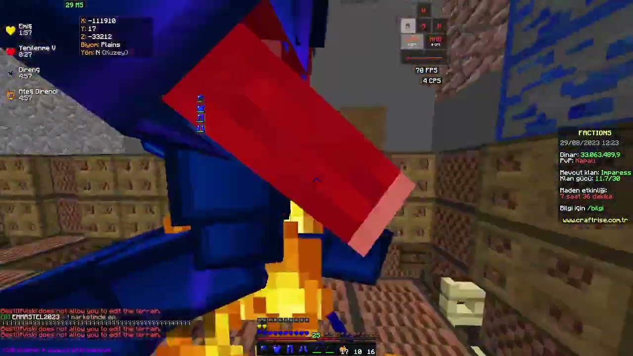 CraftRise Factions sessizkurt00 kendi cl sinde k15 p10 yay yatış