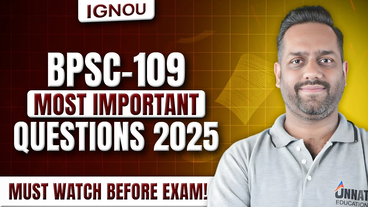 BPSC 109 Question Paper June 2025 Solved | BPSC 109 Important Questions in English &ndash; IGNOU TEE 2026