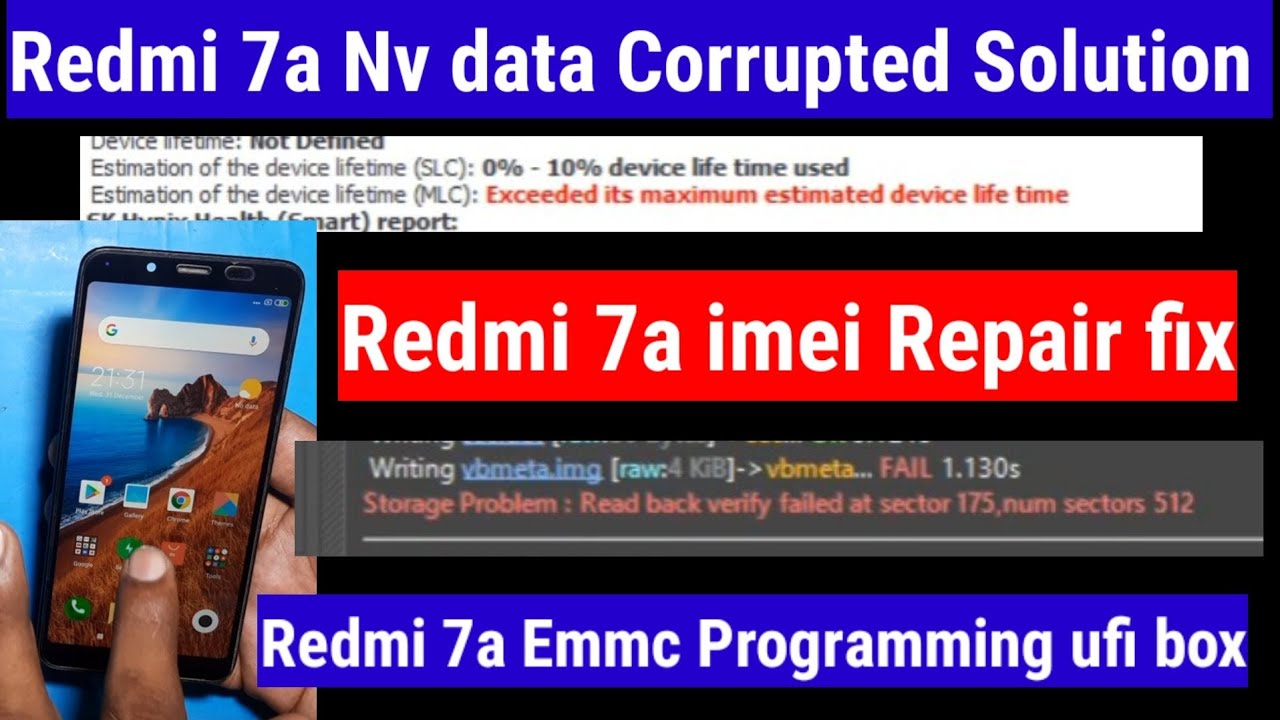 Redmi 7a Emmc Programing with imei Repair Umt dongle | Xiaomi 7a Nv data carrepted problem Solution