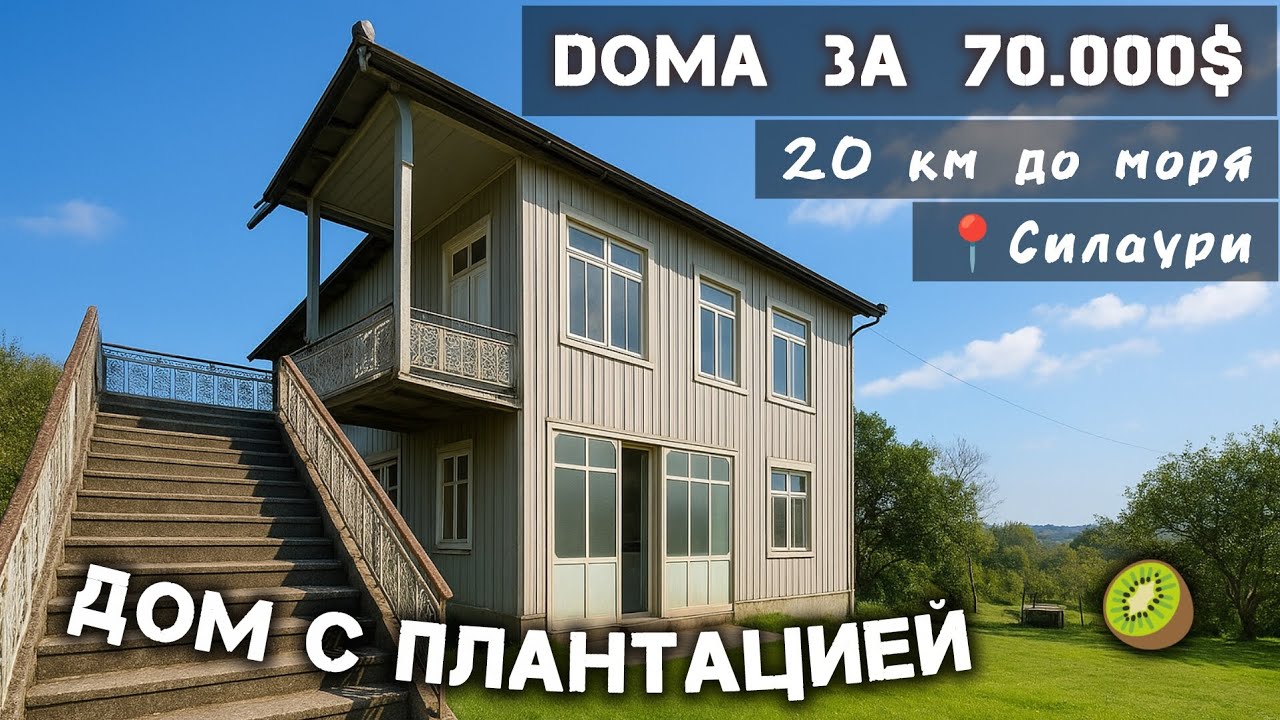 Капитальный дом с орешником и плантацией киви в Силаури (Озургети) | Продаётся  большой дом с садом 