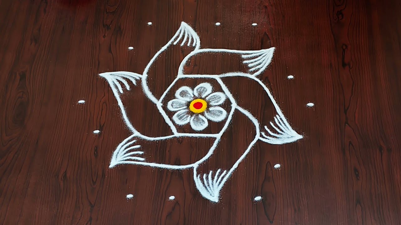 Karthikamasam muggulu|Diwali rangoli design|pandaga muggulu|easy and simple rangoli#Rang Kaa Rangoli