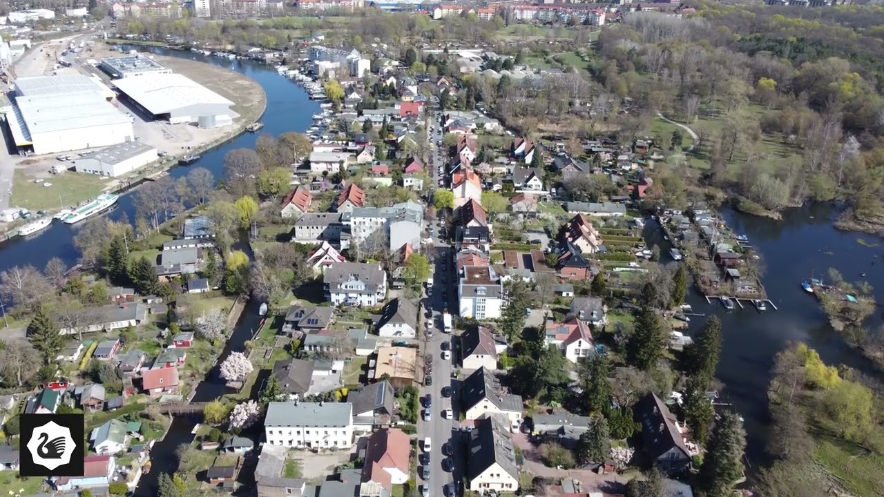 Flug &uuml;ber Wassergrundst&uuml;ck - Insel Tiefwerder (Berlin-Spandau)