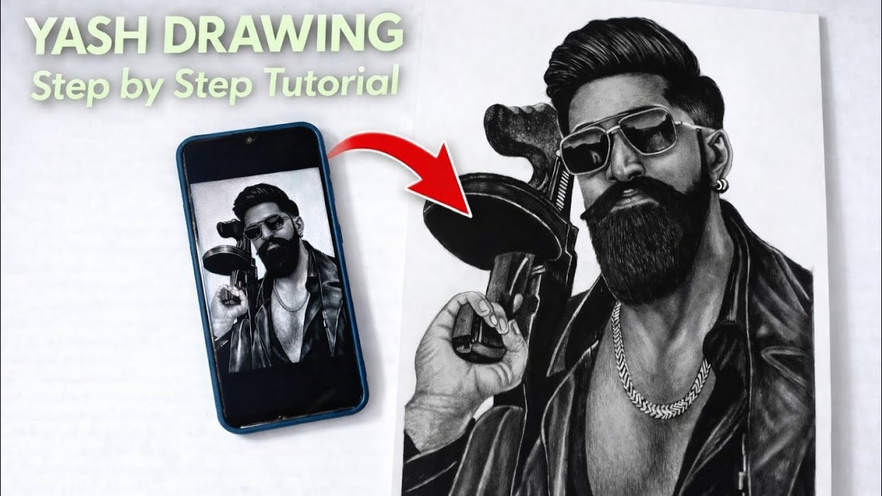 Yash Toxic Movie Drawing 🔥 Shading Part 2 | Step By Step Tutorial || #yash #toxicmovie #art