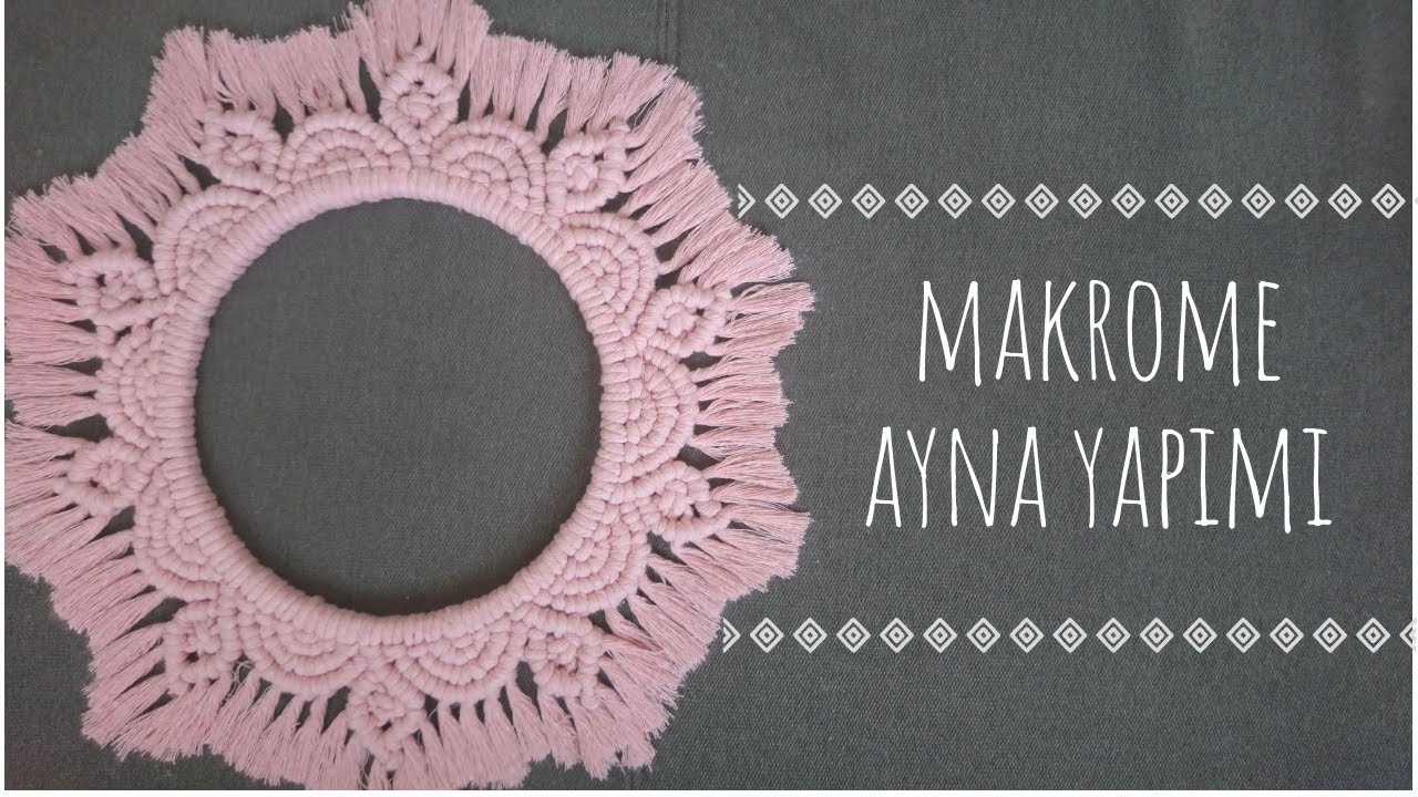 Makrome Ayna Yapımı /Makrome Mandala Duvar Süsü/ DIY Macrame Mirror