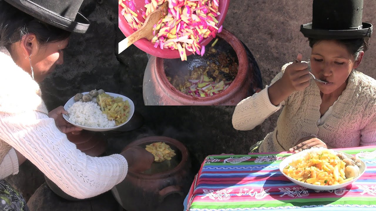 COCINANDO OLLUQUITO CON POLLO EN EL CAMPO - CHOLITA JULIA