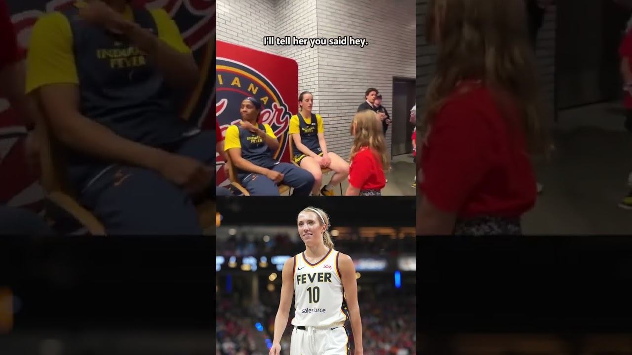 Caitlin Clark when she noticed this Fever fan wearing a Lexie Hull shirt ❤️ (via @indianafever/TT)