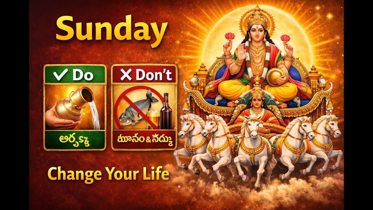 ఆదివారం రోజు పొరపాటున కూడా ఈ పనులు చేయకండి! చేస్తే దరిద్రం వదలదు! | Sunday Do's and Don'ts