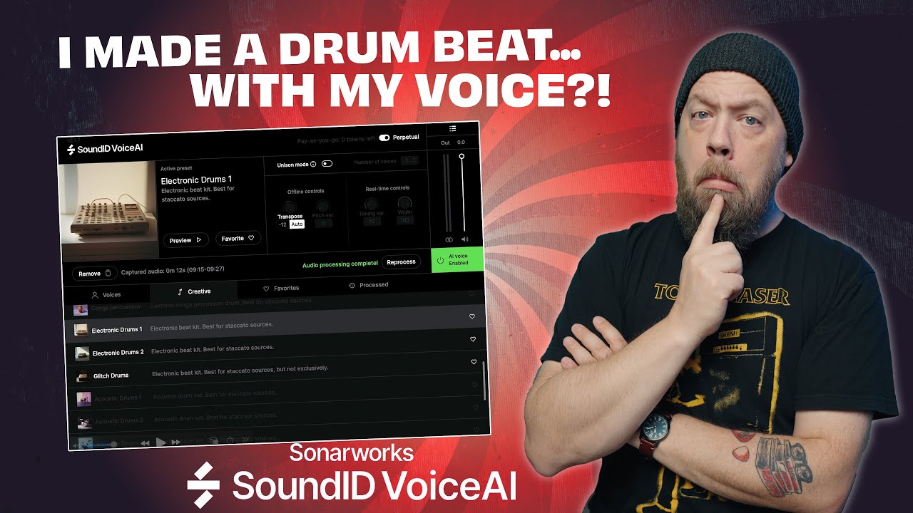 Я создал барабанный бит... своим голосом?! Демо-версия Sonarworks VoiceAI!
