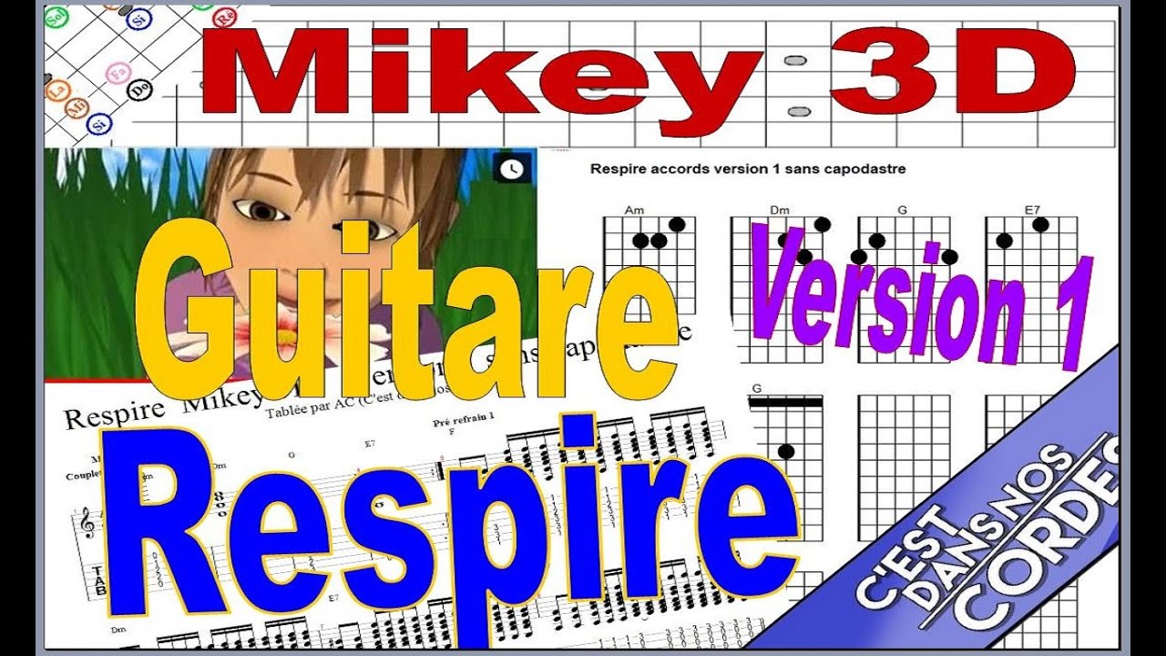 Mickey 3D Respire Tuto Guitare Version 1 Tabs