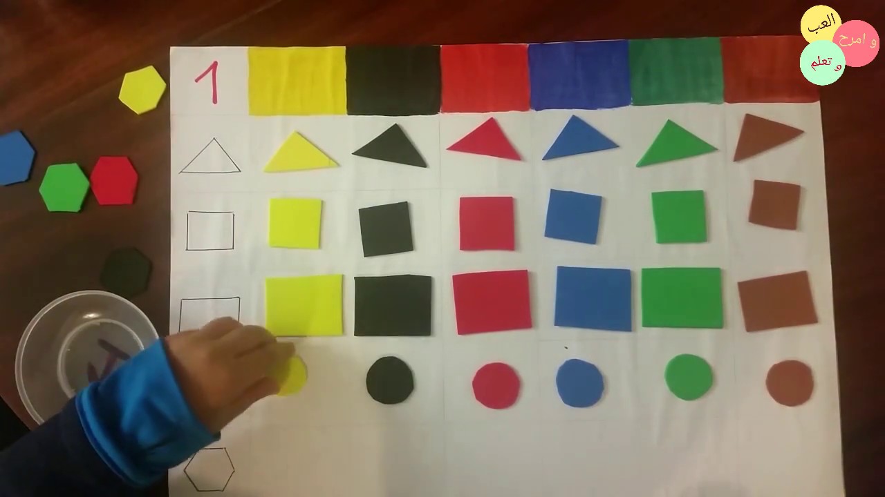 نشاط تعليم الطفل مطابقة اللون مع الشكل/Şekiller ve Renkler etkinliği/Shapes and Colors activity