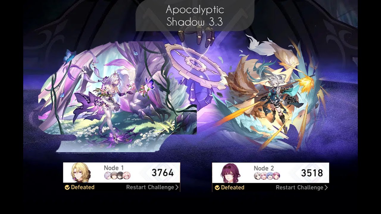 Honkai Star Rail Apocalyptic Shadow IV 3.3 :E0S1 Castorice True DMG & E0S1 Feixiao.