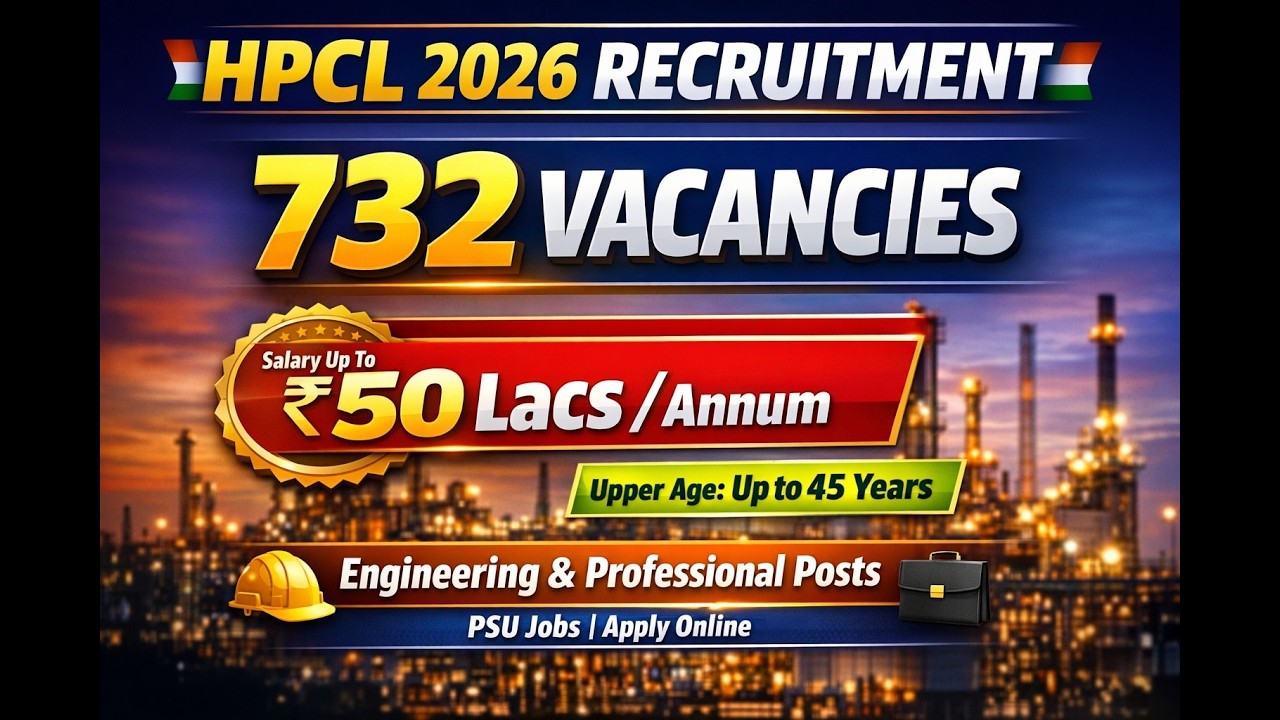 HPCL Recruitment 2026 | 732 Posts | Golden chances for Engineers