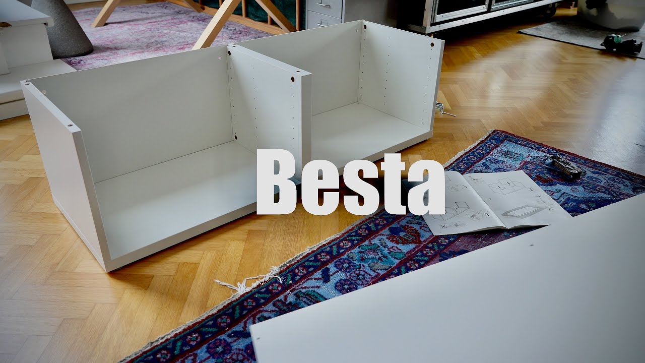 Ikea Besta shelf unit with doors