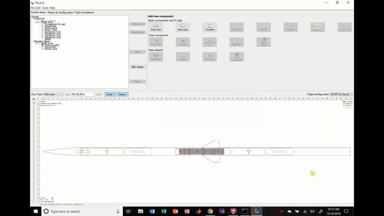 OpenRocket Tutorial: Multi-stage rockets for SEDS-USA USRC competition