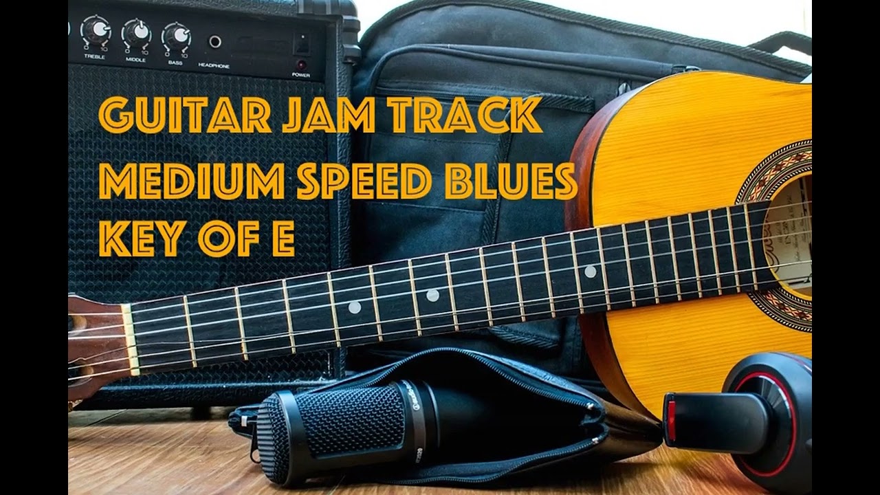 Guitar Jam Track Blues at Medium Speed in the Key of E