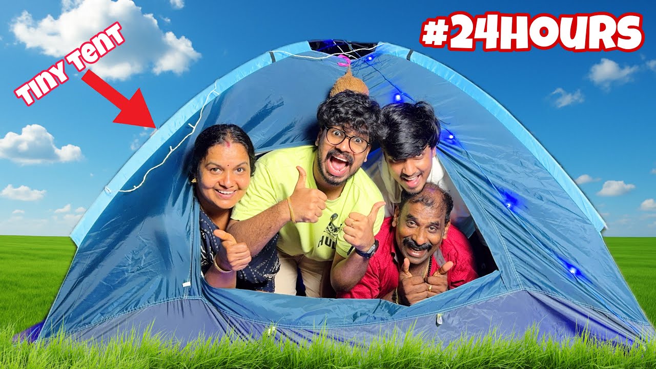 24 HOURS TENT CHALLENGE ⛺️ LAST TO LEAVE WINS 🤩