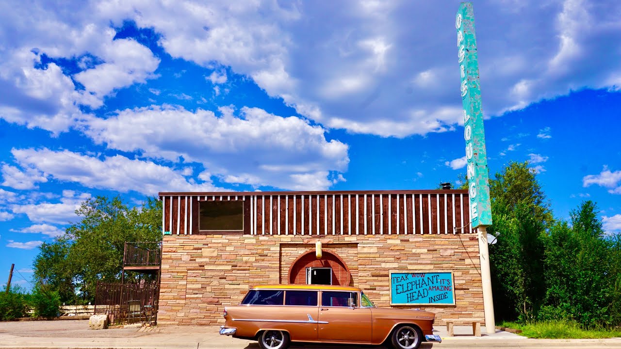 Route 66 through Ash Fork, AZ and the Oasis Lounge.