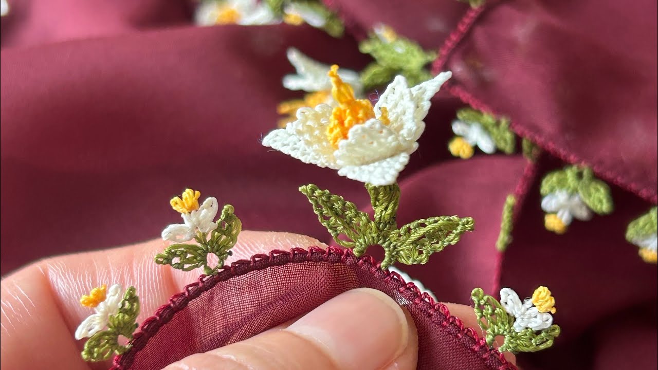 🌼 Nergiz Çiçekleri Ara Yolu | İlmek İlmek Detaylı ve Sesli Anlatım