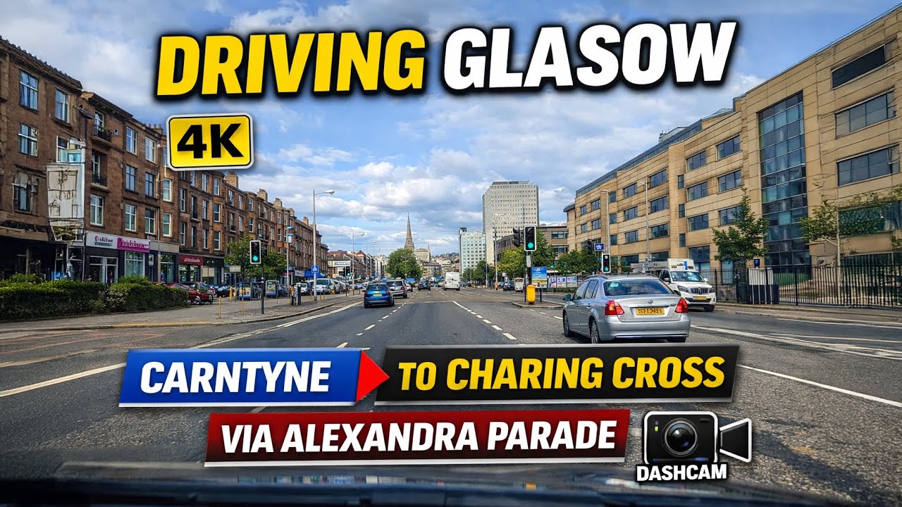 Driving Glasgow: Carntyne to Charing Cross via Alexandra Parade (4K Dashcam)