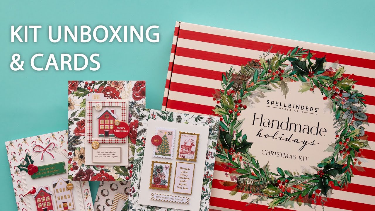 Unboxing Spellbinders Handmade Holidays Christmas Card Kit