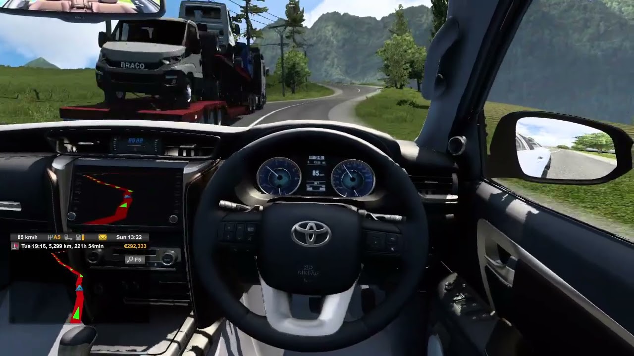Toyota Fortuner AN160 - ETS2 | Daylight Drive in Sumatera Map | Realistic Steering Wheel POV