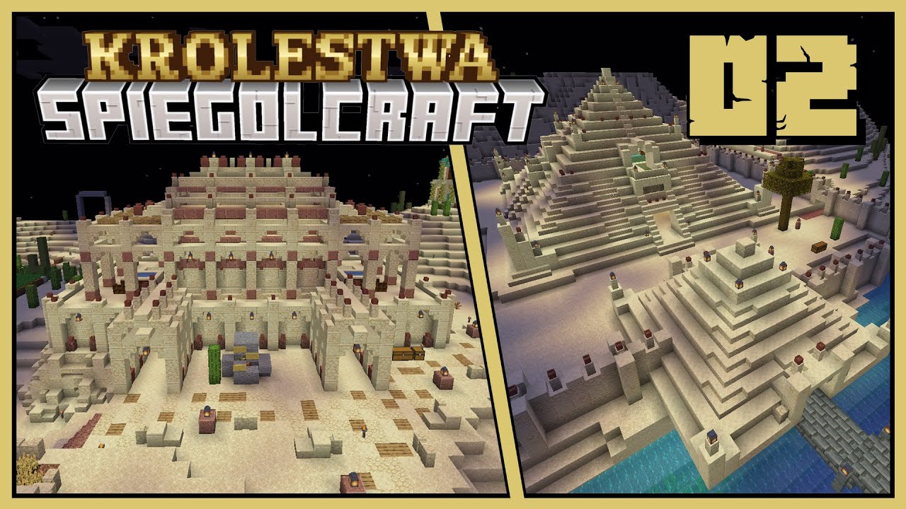 SpiegolCraft sezon 2 #02 - budowanie piramidy, magazynu, pustynnego królestwa | Minecraft SMP