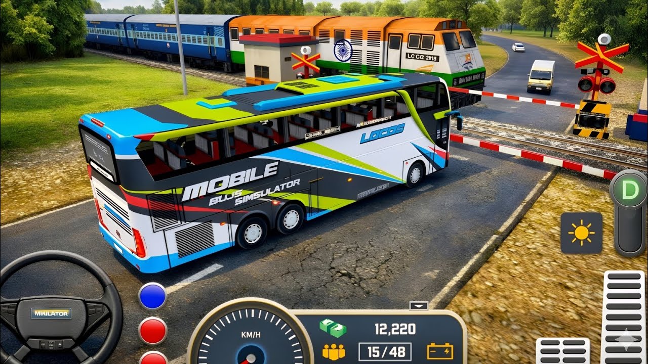 Realistic Bus Driving Simulator Train Crossing Challenge - Mobile Bus Simulator 3D Android Gameplay 