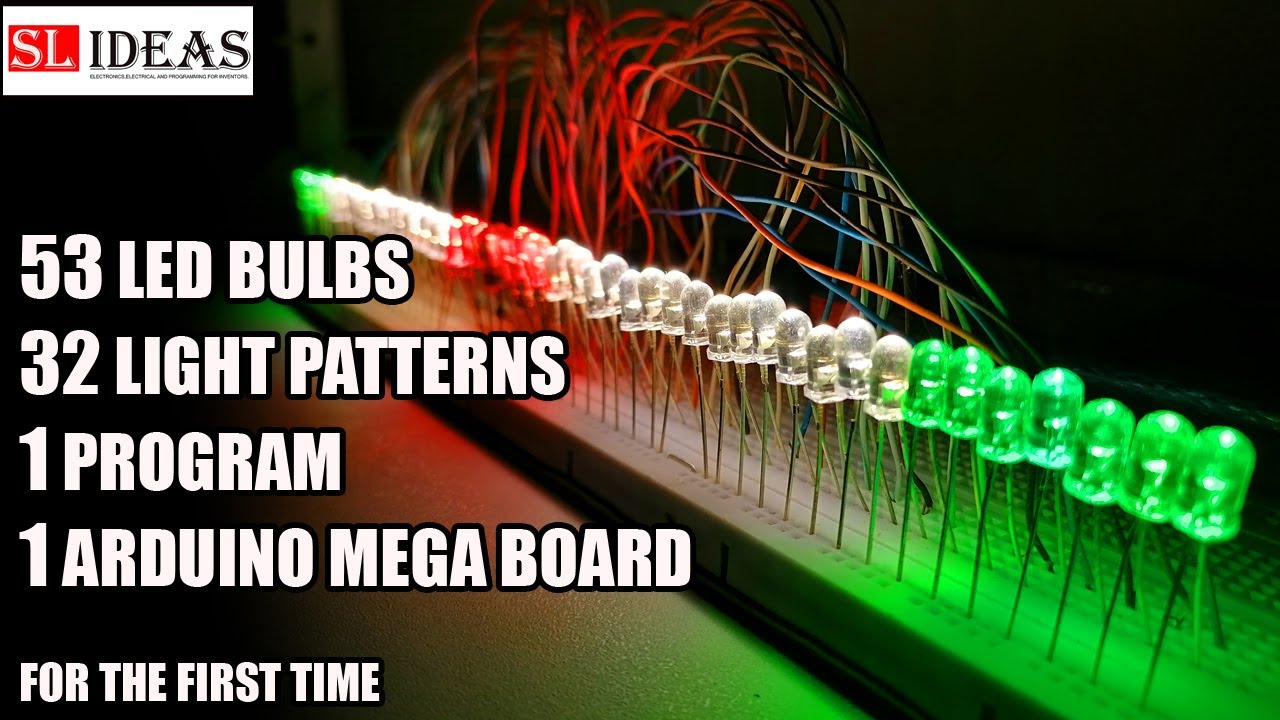 LED chaser arduino mega with 32 effects | 53 leds #trending #diy #electronic #electric #led #youtube