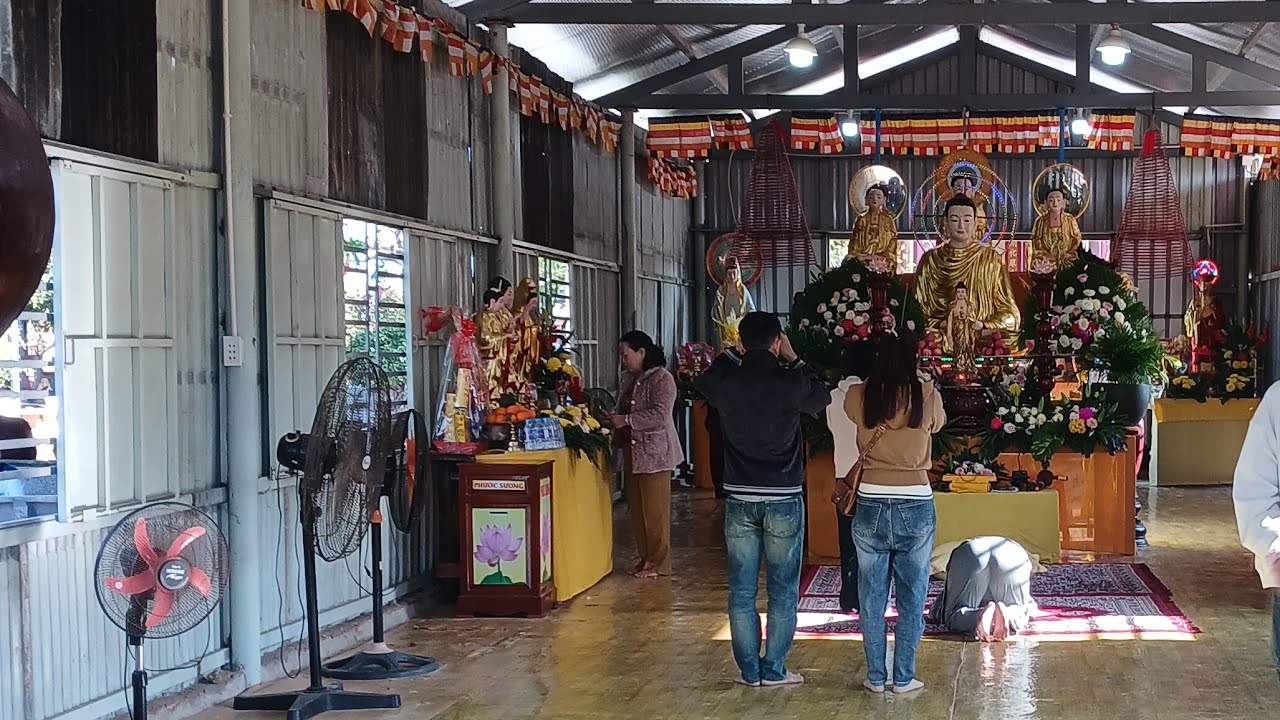 cả nhà đầu năm đến chùa xin lộc