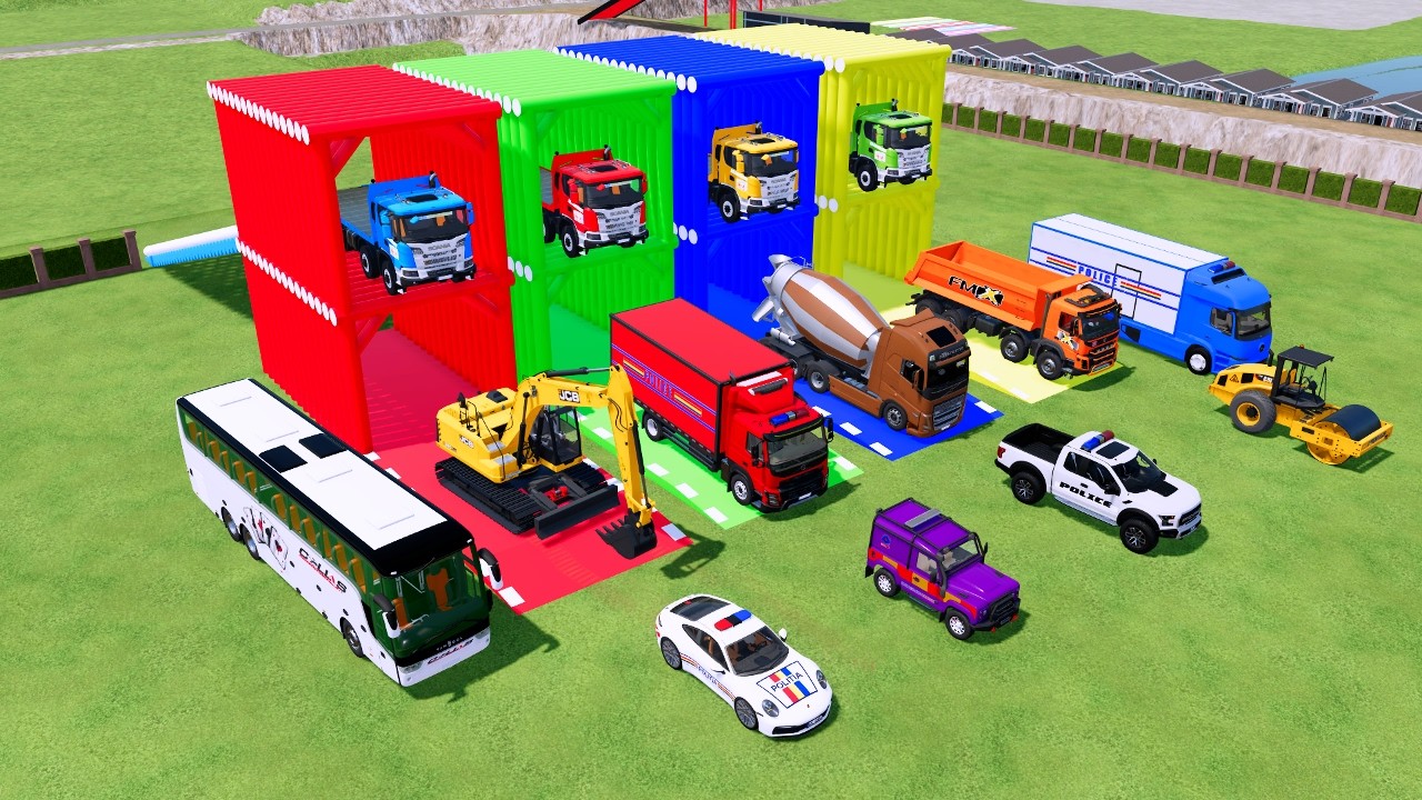 Transporting Dump Truck, Cement Mixer, Tractor Dump Tipper & Fire Rescue – FS22