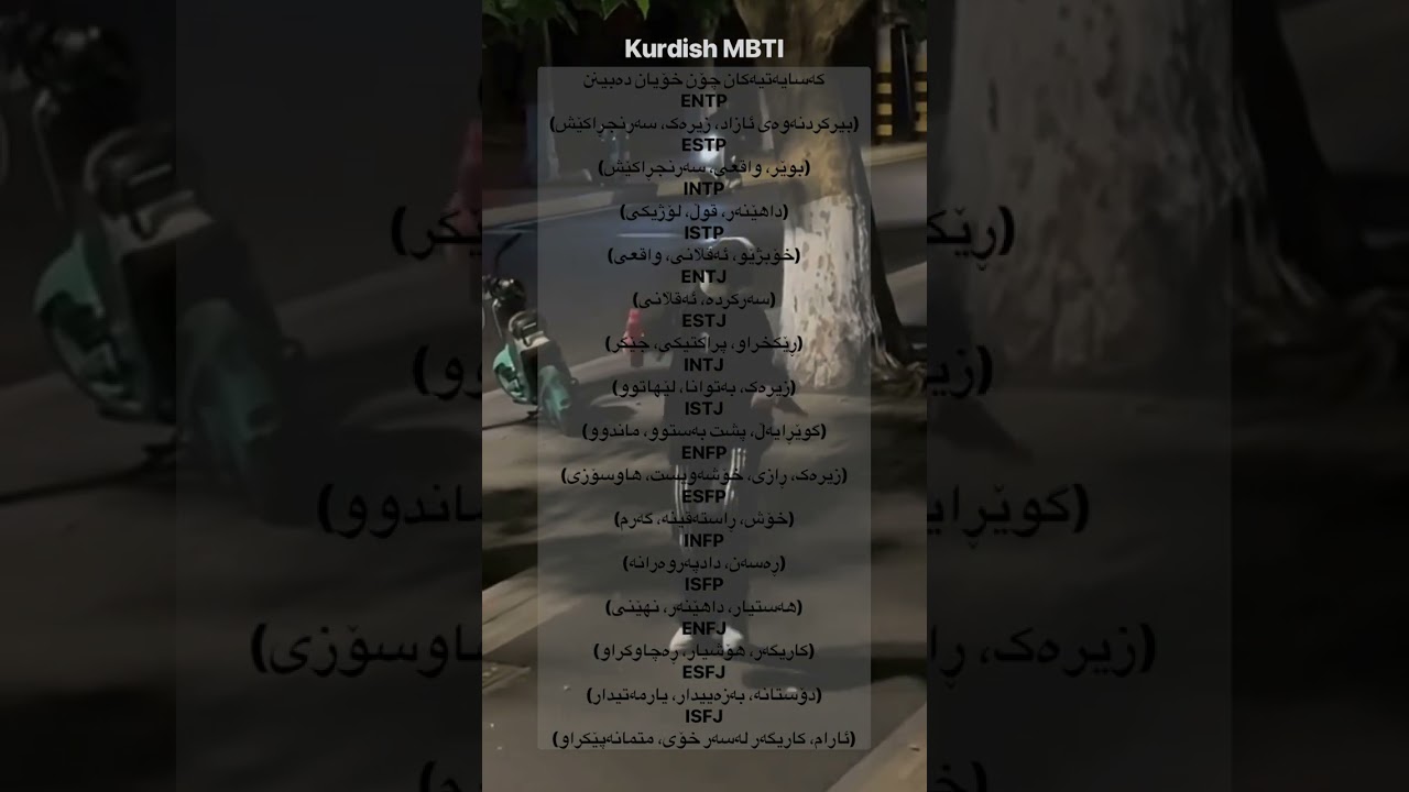 کەسایەتیەکان چۆن خۆیان دەبینن#kurdishmbti