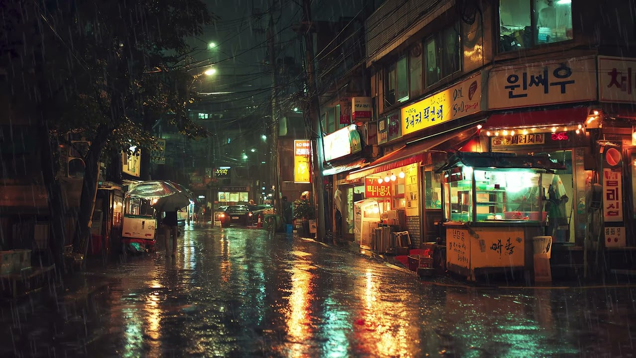 Relaxing Lofi Nights in Old Town 🏮 Light Rain and Chillhop Lofi Mix