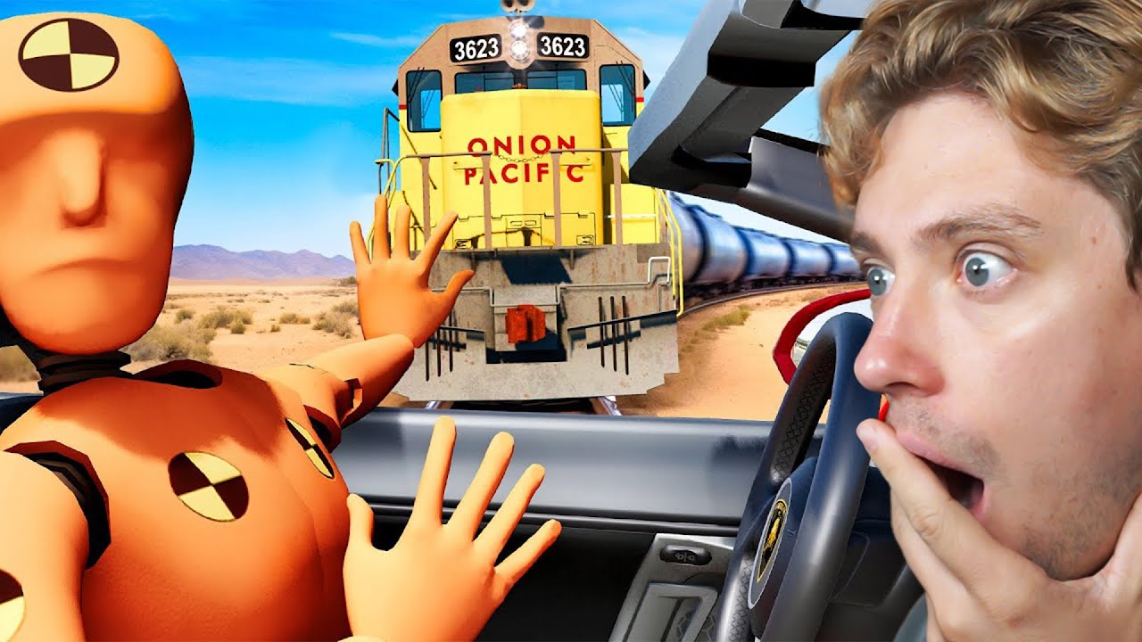 Реакция на АВТОМОБИЛИ против ПОЕЗДА (БЕЗУМНЫЕ АВАРИИ... beamNG)