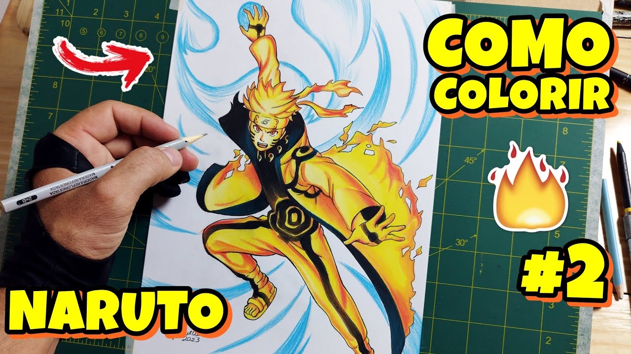 COMO DESENHAR O NARUTO CORPO INTEIRO MODO KURAMA PASSO A PASSO #2