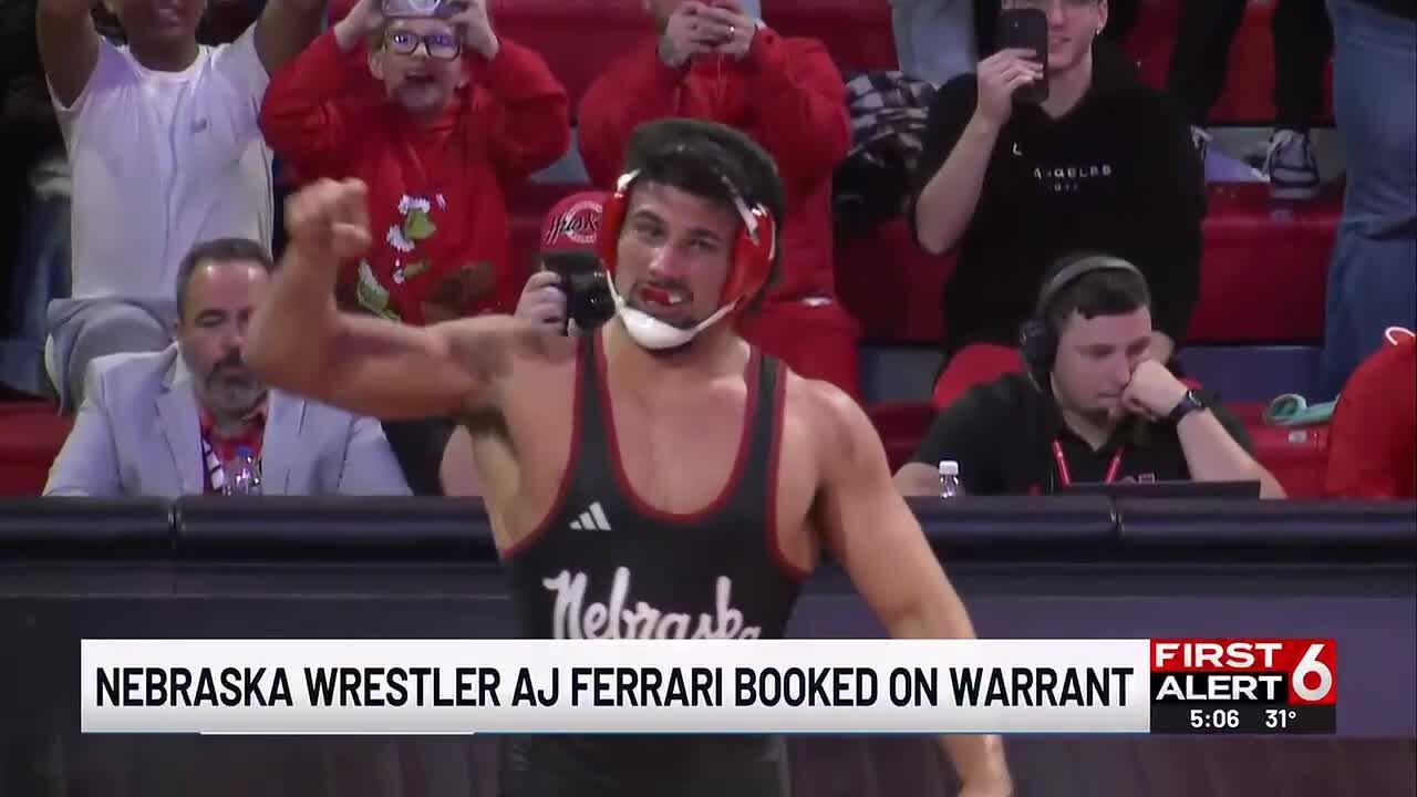 Standout Nebraska wrestler AJ Ferrari booked on outstanding warrant in Texas