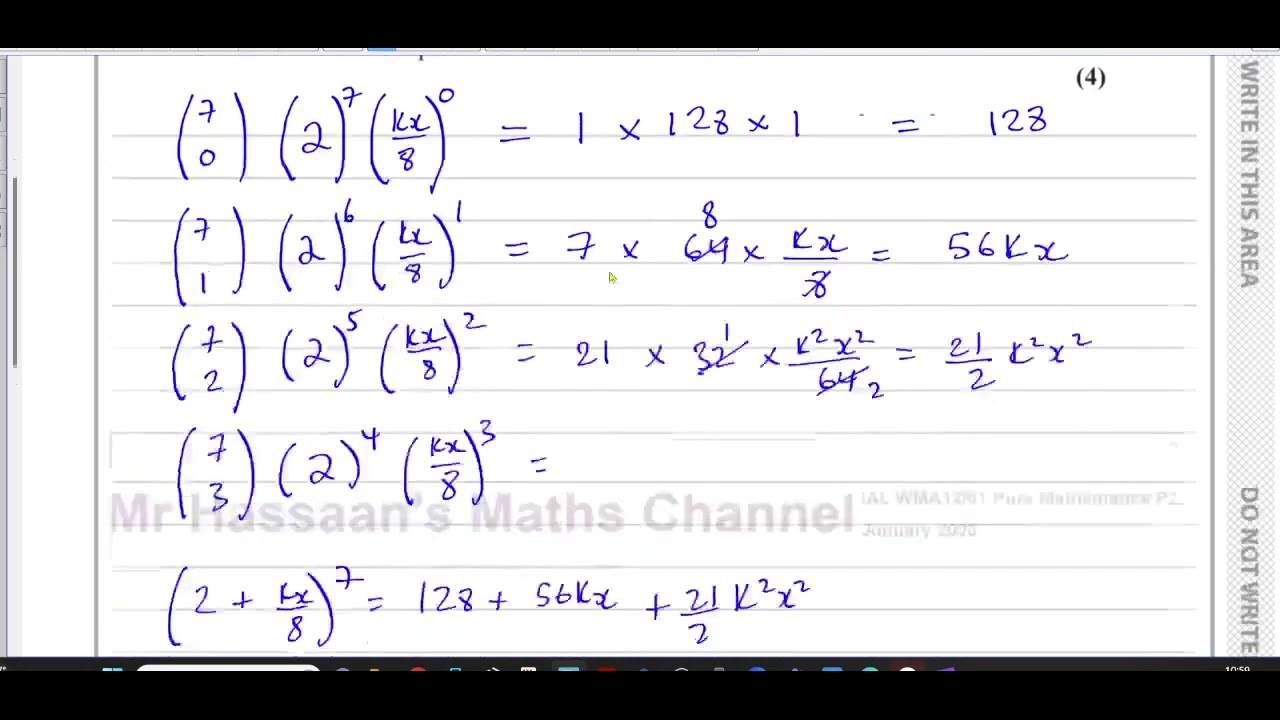 WMA12/01 (Edexcel) IAL P2 January 2023,  Q3, Binomial Expansion, Arithmetic Series